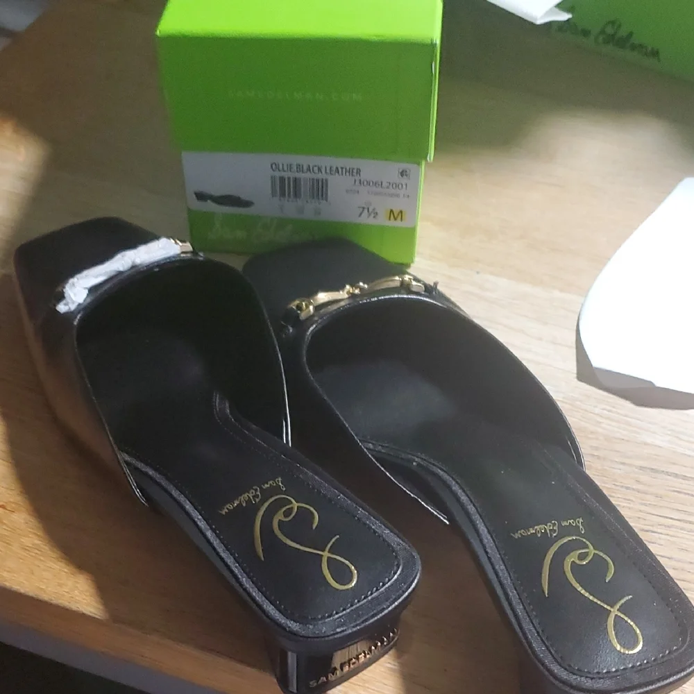 Sam Edelman Ollie Black Leather Shoes - Picture 3 of 6